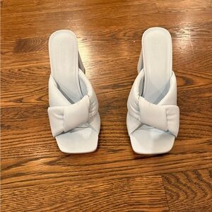 Light blue Quilted Slide Sandals